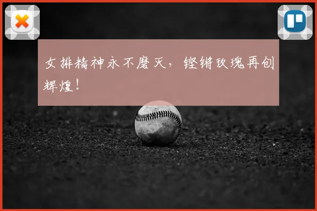 女排精神永不磨灭，铿锵玫瑰再创辉煌！